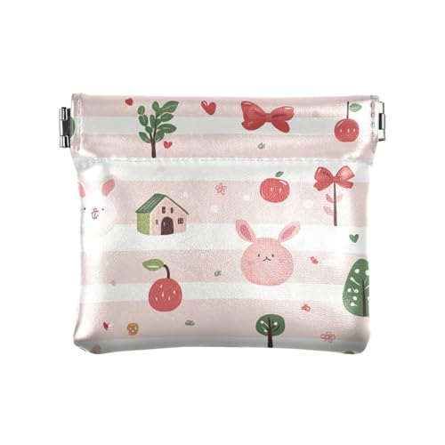 Kleine Geldbörse aus Leder mit Cartoon-Motiv, gestreift, ausgefallene persönliche Gegenstände, Organizer für Frauen, Jungen, Mädchen von sanluoli