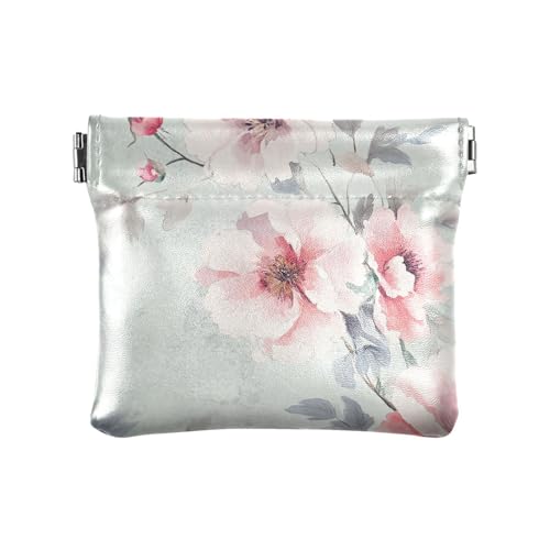Kleine Geldbörse im Retro-Stil, Pastellfarben, Blumen, PU-Leder, einzigartiger Schmuck-Organizer für Damen und Mädchen von sanluoli