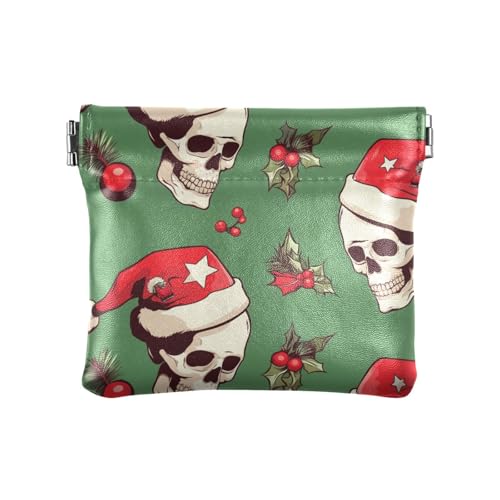 Kleine Geldbörse mit Weihnachtsmotiven für Damen, Leder, Kleingeld, praktisch, Mini-Geldbörse für Damen und Mädchen von sanluoli