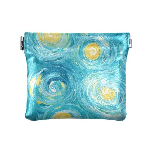 Kleines Leder-Münzgeldbörse, niedlicher Mini-Kartenhalter, Geldbörse für Mädchen und Damen, Blau / Gelb Kleines Leder-Münzgeldbörse, niedlicher Mini-Kartenhalter, Geldbörse für Mädchen und Damen, Blau / Gelb von sanluoli
