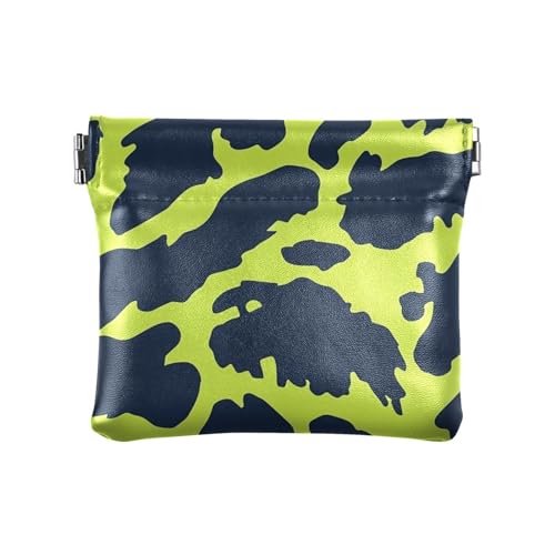 Kleingeldbörse für Damen, Leopardenmuster, Limettengrün und Marineblau, Leder, ausgefallener Verschluss, Kartenhalter für Frauen, Jungen, Mädchen Kleingeldbörse für Damen, Leopardenmuster, Limettengrün und Marineblau, Leder, ausgefallener Verschluss, Kartenhalter für Frauen, Jungen, Mädchen von sanluoli