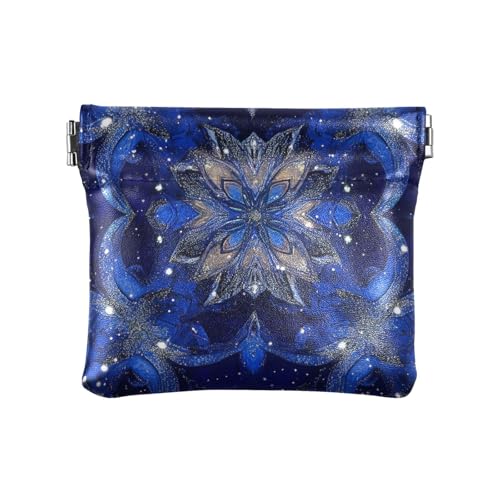 Kleingeldbörse für Damen, mit Sternen, glitzernd, Königsblau, klein, Leder, praktische Organisationstaschen für Männer und Frauen von sanluoli