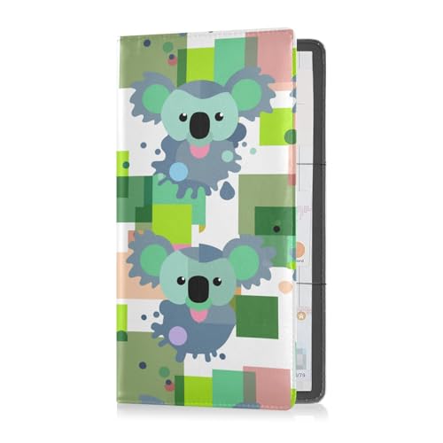 Koala Cute Green Leather Registration and Insurance Card Holder Perfect Car Essentials Wallet for ID, Driver's License, Key Contact Information Cards von sanluoli