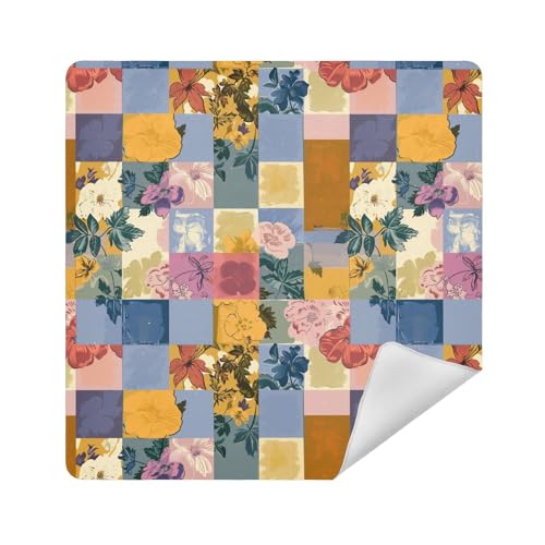 Kosmetikbeutel, magischer Reise-Organizer, 35 x 35 cm, Verpackung für Toilettenartikel, Einfarbig und Blumenblock, 21.7x21.7in von sanluoli