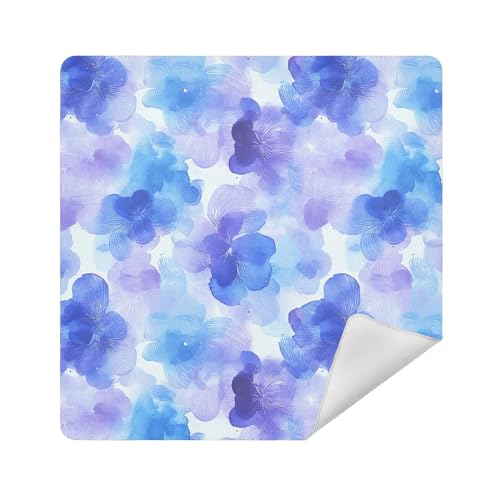 Kosmetiktasche, Kamera-Objektivtuch, magisch, selbstklebend, Kosmetiktasche, Organizer, 35 x 35 cm, für Toilettenartikel, Aquarell, blaue Blume, 21.7x21.7in von sanluoli