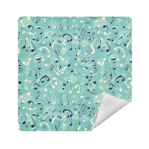 Kosmetiktasche, Kamera-Objektivtuch, selbstklebend, Make-up-Tasche, Organizer, 35 x 35 cm, Kosmetik-Organizer für Reisen, Musik-Winterblau, 17.7x17.7in von sanluoli