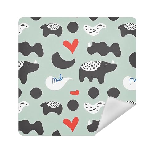 Kosmetiktasche, Kamera-Objektivtuch, tragbare Kosmetiktasche, Reisetasche, Organizer, 34 x 35 cm, Verpackung für Organisation, Nilpferde schwarz-weiße Blöcke, 13.8x13.8in von sanluoli