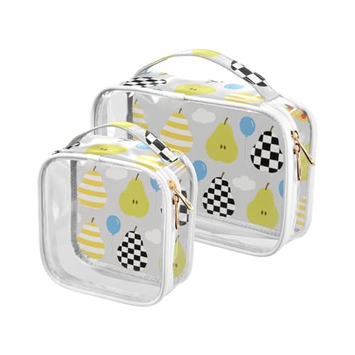 Kosmetiktasche für Herren, Cartoon-Design, niedlich, Birnen, TSA-genehmigt, wasserabweisend, für Reisen, Rasur von sanluoli