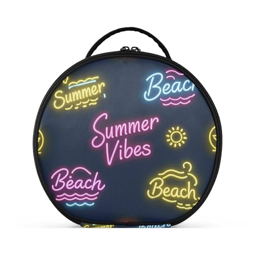 Kosmetiktasche mit Fächern und Griff, große Kosmetiktasche für Damen, Reisen, mit verstellbaren Trennwänden, 27,9 cm von sanluoli