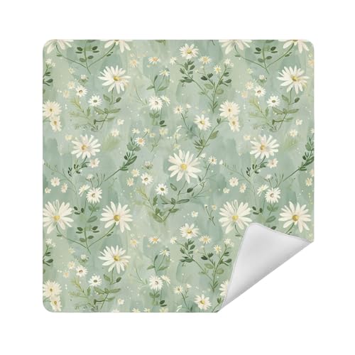 Kulturbeutel, Stoff, tragbar, Schmuck-Organizer, 35 x 35 cm, Make-up für Damen, Frisches kleines Gänseblümchen im ländlichen Stil, 21.7x21.7in Kulturbeutel, Stoff, tragbar, Schmuck-Organizer, 35 x 35 cm, Make-up für Damen, Frisches kleines Gänseblümchen im ländlichen Stil, 21.7x21.7in von sanluoli