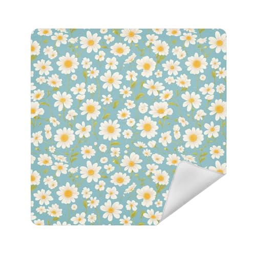 Kulturbeutel, schützender Make-up-Organizer, 35 x 35 cm, für Damen, Blau-weißes Gänseblümchen, 21.7x21.7in von sanluoli