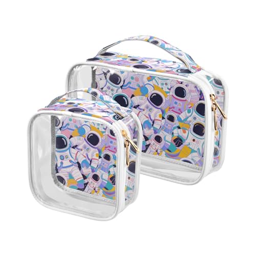 Kulturbeutel für Herren, Motiv: Cartoon, niedlich, Astronaut, TSA-zugelassen, multifunktional, für Make-up-Pinsel, Reisezubehör Kulturbeutel für Herren, Motiv: Cartoon, niedlich, Astronaut, TSA-zugelassen, multifunktional, für Make-up-Pinsel, Reisezubehör von sanluoli