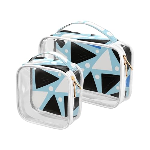 Kulturbeutel für Herren, geometrische Dreiecke, TSA-genehmigt, tragbar, für Rasierutensilien, Blau / Schwarz Kulturbeutel für Herren, geometrische Dreiecke, TSA-genehmigt, tragbar, für Rasierutensilien, Blau / Schwarz von sanluoli