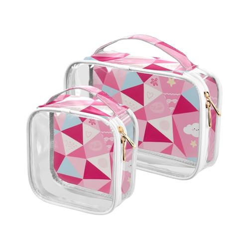 Kulturbeutel für Herren, geometrische Pfirsichherzen, Diamanten, TSA-genehmigt, transparent, Reise-Make-up-Tasche, Rasierset für Herren Kulturbeutel für Herren, geometrische Pfirsichherzen, Diamanten, TSA-genehmigt, transparent, Reise-Make-up-Tasche, Rasierset für Herren von sanluoli