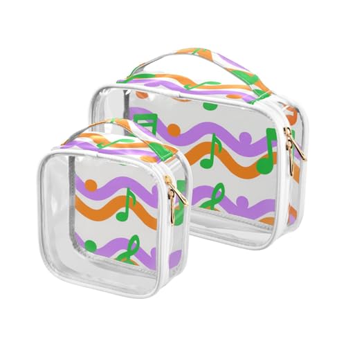 Kulturbeutel für Herren, mit Musiknoten, TSA-genehmigt, transparent, Make-up, Reisetasche, Flughafen, Fluggesellschaftskonform, Orange / Violett Kulturbeutel für Herren, mit Musiknoten, TSA-genehmigt, transparent, Make-up, Reisetasche, Flughafen, Fluggesellschaftskonform, Orange / Violett von sanluoli