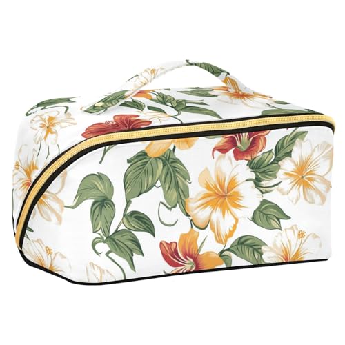 Kulturbeutel im chinesischen Stil mit Blumenmuster und Trennwänden, Kosmetiktasche für Damen, mit Fächern und Griff Kulturbeutel im chinesischen Stil mit Blumenmuster und Trennwänden, Kosmetiktasche für Damen, mit Fächern und Griff von sanluoli