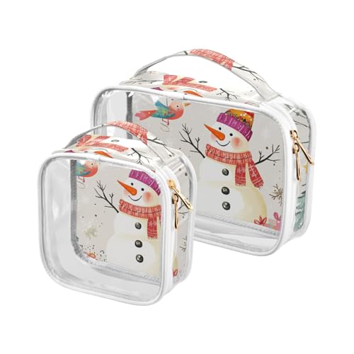 Kulturbeutel mit Weihnachtsschneemann, transparent, TSA-geprüft, wiederverwendbar, klein, Make-up-Tasche, für Herren Kulturbeutel mit Weihnachtsschneemann, transparent, TSA-geprüft, wiederverwendbar, klein, Make-up-Tasche, für Herren von sanluoli