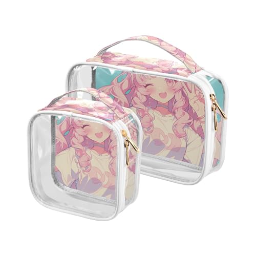 Kulturbeutel mit niedlicher Katze, Anime, Mädchen, TSA-geprüft, multifunktionale Kosmetiktasche, Reiseflughafen, Fluggesellschaftskonform Kulturbeutel mit niedlicher Katze, Anime, Mädchen, TSA-geprüft, multifunktionale Kosmetiktasche, Reiseflughafen, Fluggesellschaftskonform von sanluoli
