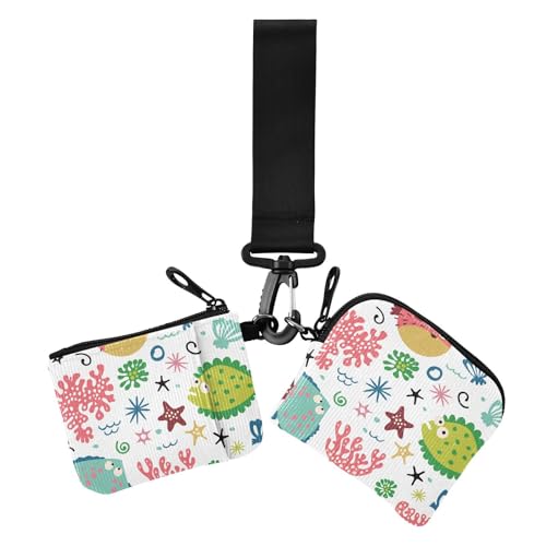 Lovely Marine Life Hawaiian Fish Damen Kleingeldbörse Kartenetuis Dünn Flach Visitenkartenetui Geld Organizer mit Reißverschlusstasche für Damen 2 Stück Lovely Marine Life Hawaiian Fish Damen Kleingeldbörse Kartenetuis Dünn Flach Visitenkartenetui Geld Organizer mit Reißverschlusstasche für Damen 2 Stück von sanluoli