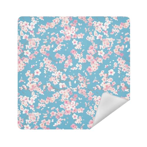 Make-up-Halter, Kamera-Objektivtuch, magischer Organizer, 35 x 35 cm, Kosmetik-Organizer für Reisen, Pfirsichblaue Blumen, 13.8x13.8in von sanluoli