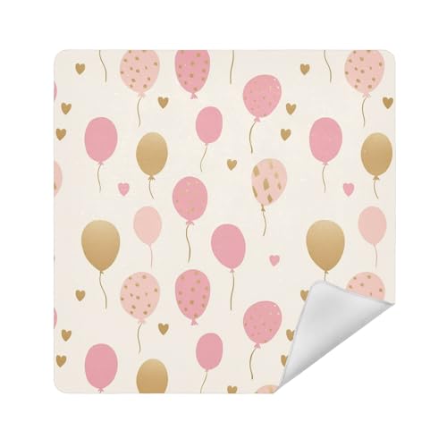 Make-up-Halter, Kamera-Objektivtuch, schützend, Reise-Kulturbeutel, 34 x 35 cm, für Damen, Ballon Beige Herz, 17.7x17.7in von sanluoli