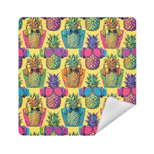 Make-up-Halter, Kamera-Objektivtuch, tragbare Make-up-Tasche, Organizer, 35 x 35 cm, Verpackung für Toilettenartikel, Cooler Ananas-Kunst-Stil, 13.8x13.8in von sanluoli