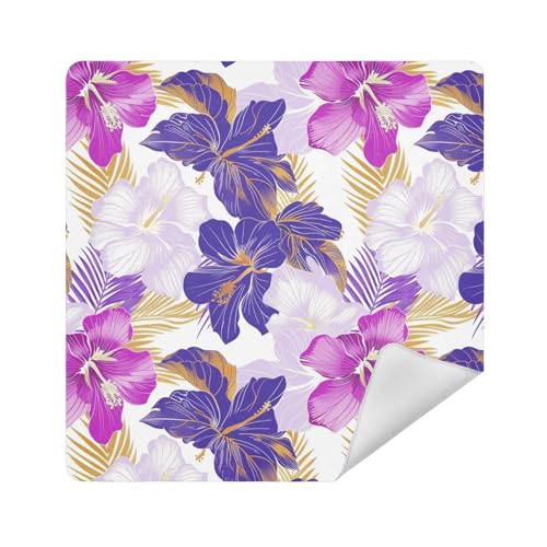 Make-up-Organizer aus Stoff, magischer Make-up-Organizer für Damen, 35 x 35 cm, Violett (Blumenmuster), 17.7x17.7in von sanluoli