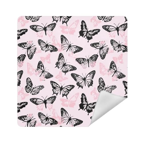 Make-up-Tasche, Kamera-Objektivtuch, magischer Aufkleber, Make-up-Organizer, 34 x 35 cm, Kosmetik-Organizer für Reisen, Pfirsichschwarzer Schmetterling, 17.7x17.7in Make-up-Tasche, Kamera-Objektivtuch, magischer Aufkleber, Make-up-Organizer, 34 x 35 cm, Kosmetik-Organizer für Reisen, Pfirsichschwarzer Schmetterling, 17.7x17.7in von sanluoli