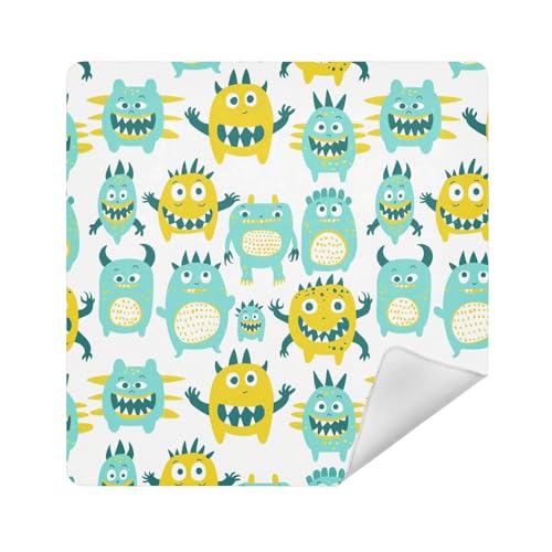 Make-up-Tasche, Kamera-Objektivtuch, magischer Aufkleber, tragbarer Make-up-Organizer, 35 x 35 cm, Verpackung für Toilettenartikel, Niedliche kleine Monster, Grün / Gelb, 17.7x17.7in Make-up-Tasche, Kamera-Objektivtuch, magischer Aufkleber, tragbarer Make-up-Organizer, 35 x 35 cm, Verpackung für Toilettenartikel, Niedliche kleine Monster, Grün / Gelb, 17.7x17.7in von sanluoli