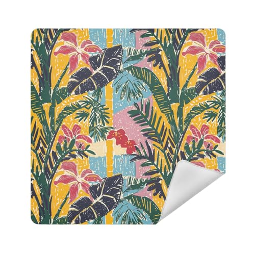 Make-up-Tasche, Kamera-Objektivtuch, selbstklebend, tragbar, 34 x 35 cm, für Damen, Tropische Ästhetik der Sommeratmosphäre, 13.8x13.8in von sanluoli