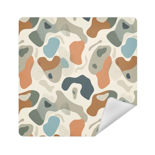 Make-up-Tasche, Stoff, magisch, selbstklebend, tragbar, 35 x 35 cm, für Damen, Böhmisches abstraktes Design, 21.7x21.7in von sanluoli