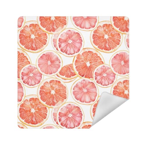 Make-up-Tasche, Stoff, selbstklebend, Reise-Make-up-Organizer, 35 x 35 cm, Verpackung für Organisation, Pfirsich-Grapefruitscheiben, 13.8x13.8in von sanluoli