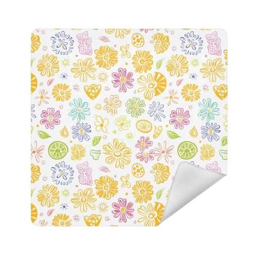 Make-up-Tasche, magischer Aufkleber, Kosmetiktasche, Organizer, 35 x 35 cm, Kosmetik-Organizer für Reisen, Frischer Frühling, einfache bunte Blumen, 13.8x13.8in Make-up-Tasche, magischer Aufkleber, Kosmetiktasche, Organizer, 35 x 35 cm, Kosmetik-Organizer für Reisen, Frischer Frühling, einfache bunte Blumen, 13.8x13.8in von sanluoli