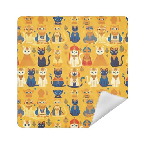 Make-up-Tasche, magischer Aufkleber, Kosmetiktasche, Reisetasche, Organizer, 35 x 35 cm, Verpackung für Organisation, Indische Katzen im Pharao-Stil, 17.7x17.7in Make-up-Tasche, magischer Aufkleber, Kosmetiktasche, Reisetasche, Organizer, 35 x 35 cm, Verpackung für Organisation, Indische Katzen im Pharao-Stil, 17.7x17.7in von sanluoli