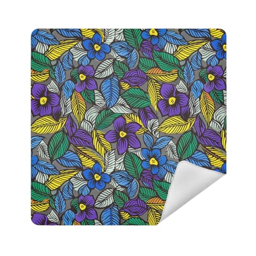 Make-up-Tasche, magischer Aufkleber, Make-up-Tasche, Organizer, 35 x 35 cm, Kosmetik-Organizer für Reisen, Lila-blaue Blumen, 21.7x21.7in Make-up-Tasche, magischer Aufkleber, Make-up-Tasche, Organizer, 35 x 35 cm, Kosmetik-Organizer für Reisen, Lila-blaue Blumen, 21.7x21.7in von sanluoli
