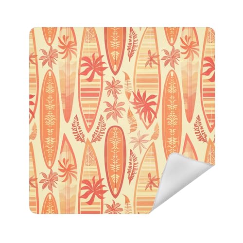 Make-up-Tasche, tragbar, Reise-Kulturbeutel, 34 x 35 cm, für Damen, Hawaiianisches Surfbrett, 17.7x17.7in von sanluoli