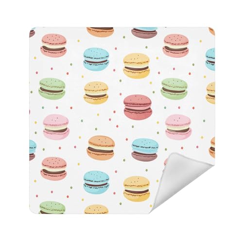 Make-up-Tasche aus Stoff, tragbar, 35 x 35 cm, Kosmetik-Organizer für Reisen, Muster von Macaron, 13.8x13.8in von sanluoli