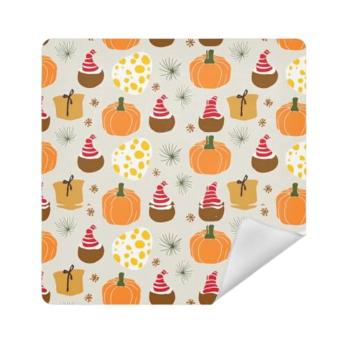 Make-up-Tasche für Kamera-Objektiv, selbstklebend, Reisetasche, Organizer, 34 x 35 cm, für Damen, Kürbisse im Herbst und Herbst, 17.7x17.7in von sanluoli