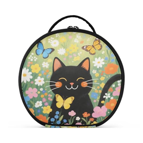 Make-up-Tasche mit Fächern und Griff, Reißverschluss, Kosmetiktasche für Damen, Reisen, mit verstellbaren Trennwänden, 27,9 cm von sanluoli