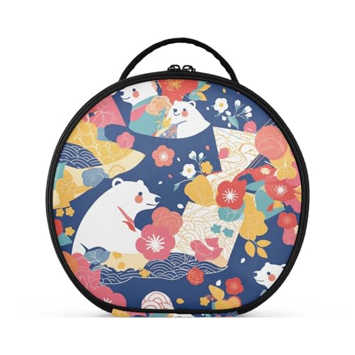 Make-up-Tasche mit Fächern und Griff, leichte Kosmetiktasche für Damen, mit verstellbaren Trennwänden, 27,9 cm von sanluoli