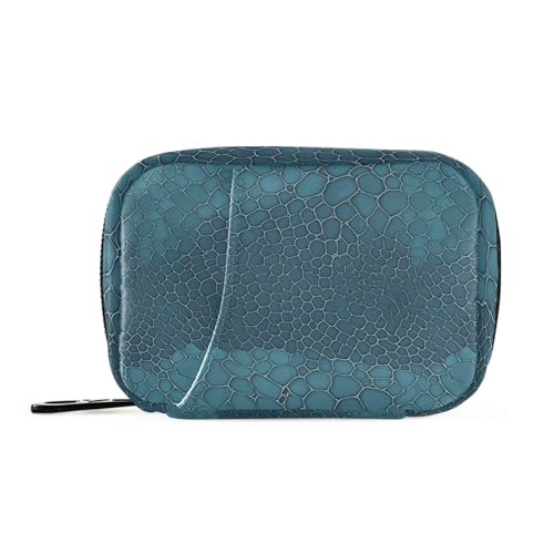 Medizintasche mit Schlangenhaut, Pelzstruktur, Türkis, mit abnehmbaren Fächern, tragbare Medikamenten-Reisetasche Medizintasche mit Schlangenhaut, Pelzstruktur, Türkis, mit abnehmbaren Fächern, tragbare Medikamenten-Reisetasche von sanluoli