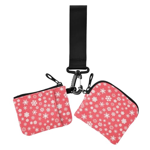 Merry Christmas Red Snowflakes Damen Münzgeldbörsen Kartenetuis Niedlich Mode Visitenkartenetui Geld Organizer mit Reißverschluss Münzfach für Damen 2 Stück Merry Christmas Red Snowflakes Damen Münzgeldbörsen Kartenetuis Niedlich Mode Visitenkartenetui Geld Organizer mit Reißverschluss Münzfach für Damen 2 Stück von sanluoli