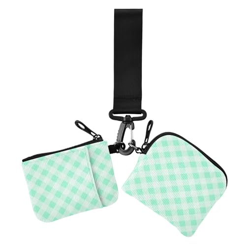 Münzbörse für Damen, Neonfarben, grün, kariert, Sommer, salzig, Kartenhalter, schlank, abnehmbar, Kreditkartenetui, Münzbörse mit Schlüsselanhänger, für Arbeit, Reisen, 2 Stück Münzbörse für Damen, Neonfarben, grün, kariert, Sommer, salzig, Kartenhalter, schlank, abnehmbar, Kreditkartenetui, Münzbörse mit Schlüsselanhänger, für Arbeit, Reisen, 2 Stück von sanluoli