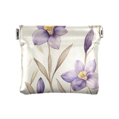 Narzisse Geldbörse für Damen, Leder, Lavendel und Beige, ausgefallener Schmuck-Organizer für Männer und Frauen Narzisse Geldbörse für Damen, Leder, Lavendel und Beige, ausgefallener Schmuck-Organizer für Männer und Frauen von sanluoli