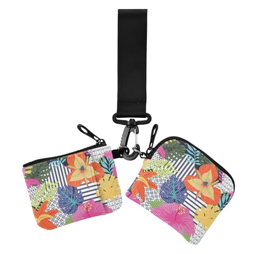 Neo Rain Personalisierte Sommer-Münztaschen für Damen, Kartenhalter, niedlich, modisch, mit Schlüsselanhänger, für den täglichen Gebrauch, 2 Packungen von sanluoli