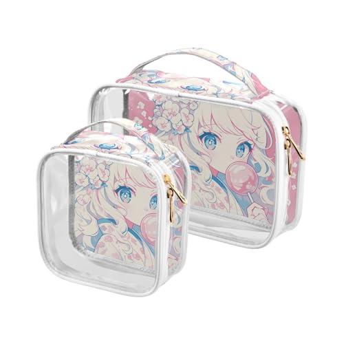 Peach Baby Anime Girl Kulturbeutel zum Aufhängen, TSA-genehmigt, wasserabweisend, kleine Make-up-Tasche, Flughafen-konform von sanluoli