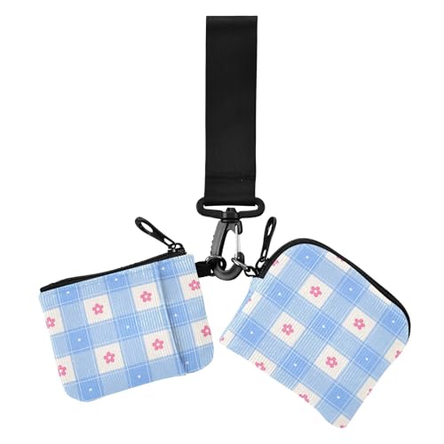 Peach Little Bloom Blue Retro Plaid Damen Kartenetuis Kleingeldhalter Dünn Flach Frauen Kreditkartenetui Münzbörse mit Reißverschluss Münzfach für Damen 2 Stück Peach Little Bloom Blue Retro Plaid Damen Kartenetuis Kleingeldhalter Dünn Flach Frauen Kreditkartenetui Münzbörse mit Reißverschluss Münzfach für Damen 2 Stück von sanluoli