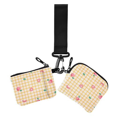 Peach Peaches Orange Stripes Plaid Damen Kleingeldbörse Kartenetuis Slim Portable Frauen Kreditkartenetui Münzbörse mit Schlüsselanhänger für Frauen 2 Packungen Peach Peaches Orange Stripes Plaid Damen Kleingeldbörse Kartenetuis Slim Portable Frauen Kreditkartenetui Münzbörse mit Schlüsselanhänger für Frauen 2 Packungen von sanluoli