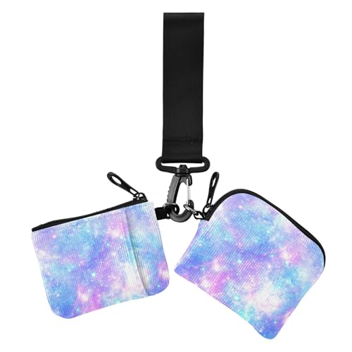Pfirsichblaue Galaxie-Münzgeldbörsen für Damen, Kartenetui, klein, tragbar, Visitenkartenetui, Geldorganizer mit Reißverschlussfach für Damen, 2 Stück Pfirsichblaue Galaxie-Münzgeldbörsen für Damen, Kartenetui, klein, tragbar, Visitenkartenetui, Geldorganizer mit Reißverschlussfach für Damen, 2 Stück von sanluoli