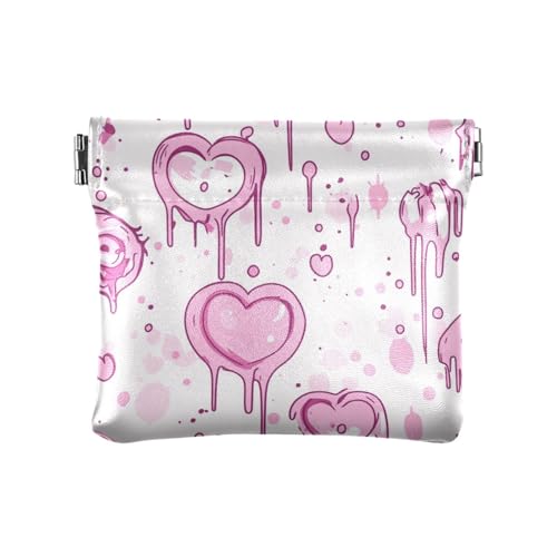 Pfirsichherz Anime Cartoon Augen Frauen Leder Bargeld Geldbörse Einzigartiger Kartenhalter für Männer Frauen Reisen von sanluoli